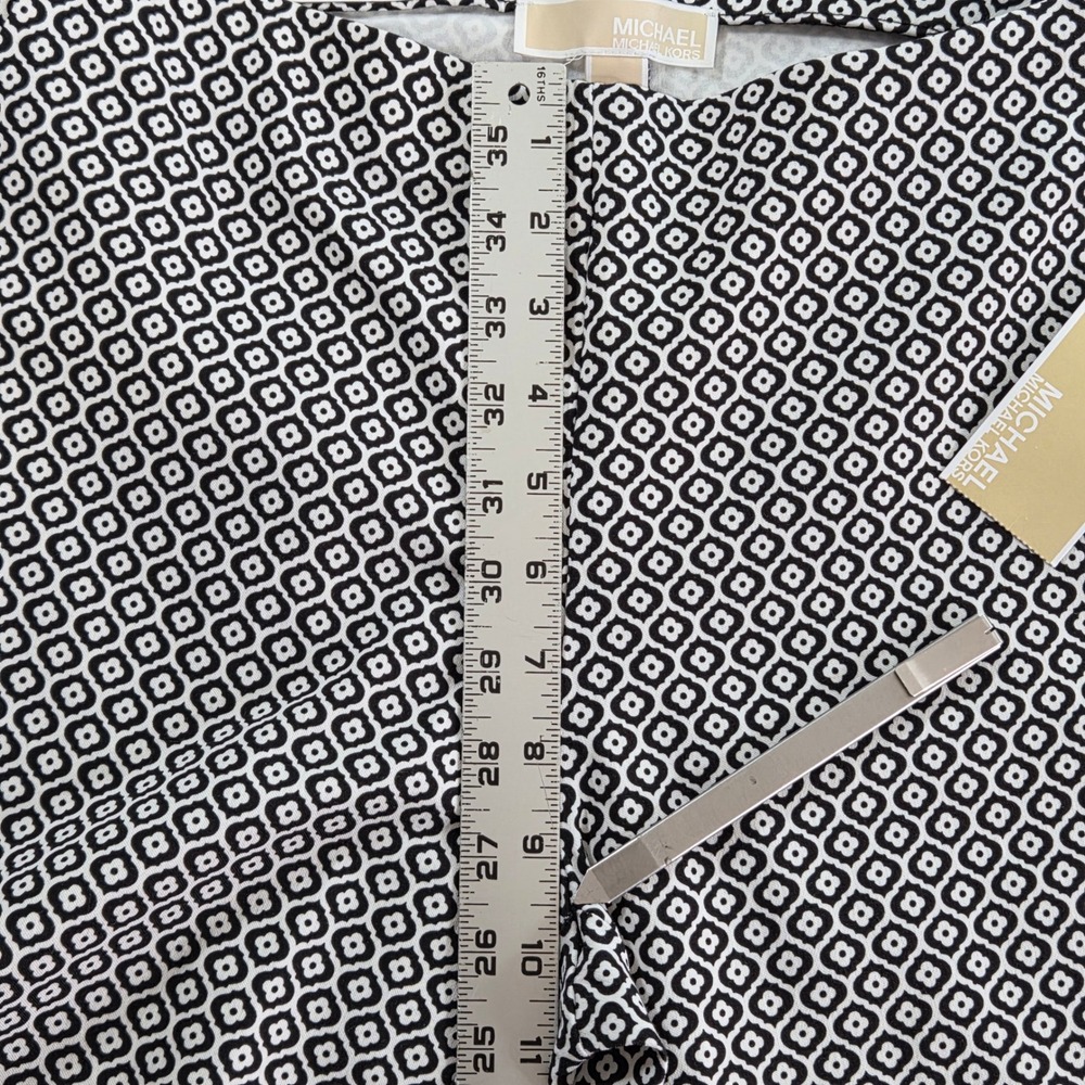 NWT Michael Kors Black White Print Super Skinny Ankle Pull On‎ High-Rise Pants M - Picture 10 of 10